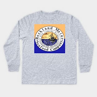 Rockland Maine Seafood Borderless Kids Long Sleeve T-Shirt